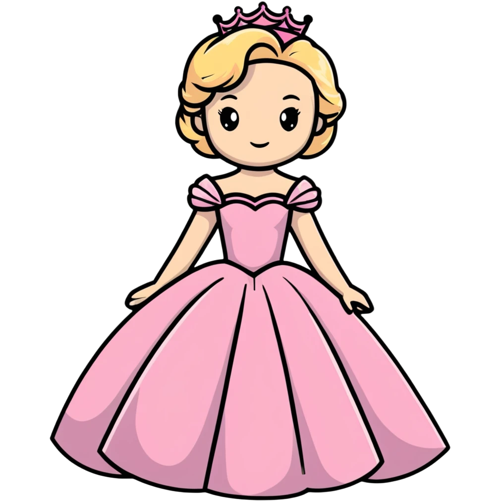 blonde princess holding her puffy pink ballgown dress emoji