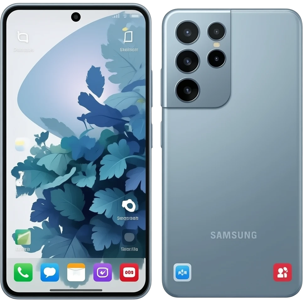 Самсунг Galaxy S26 Ultra вид спереди на экране рабочий стол белый emoji