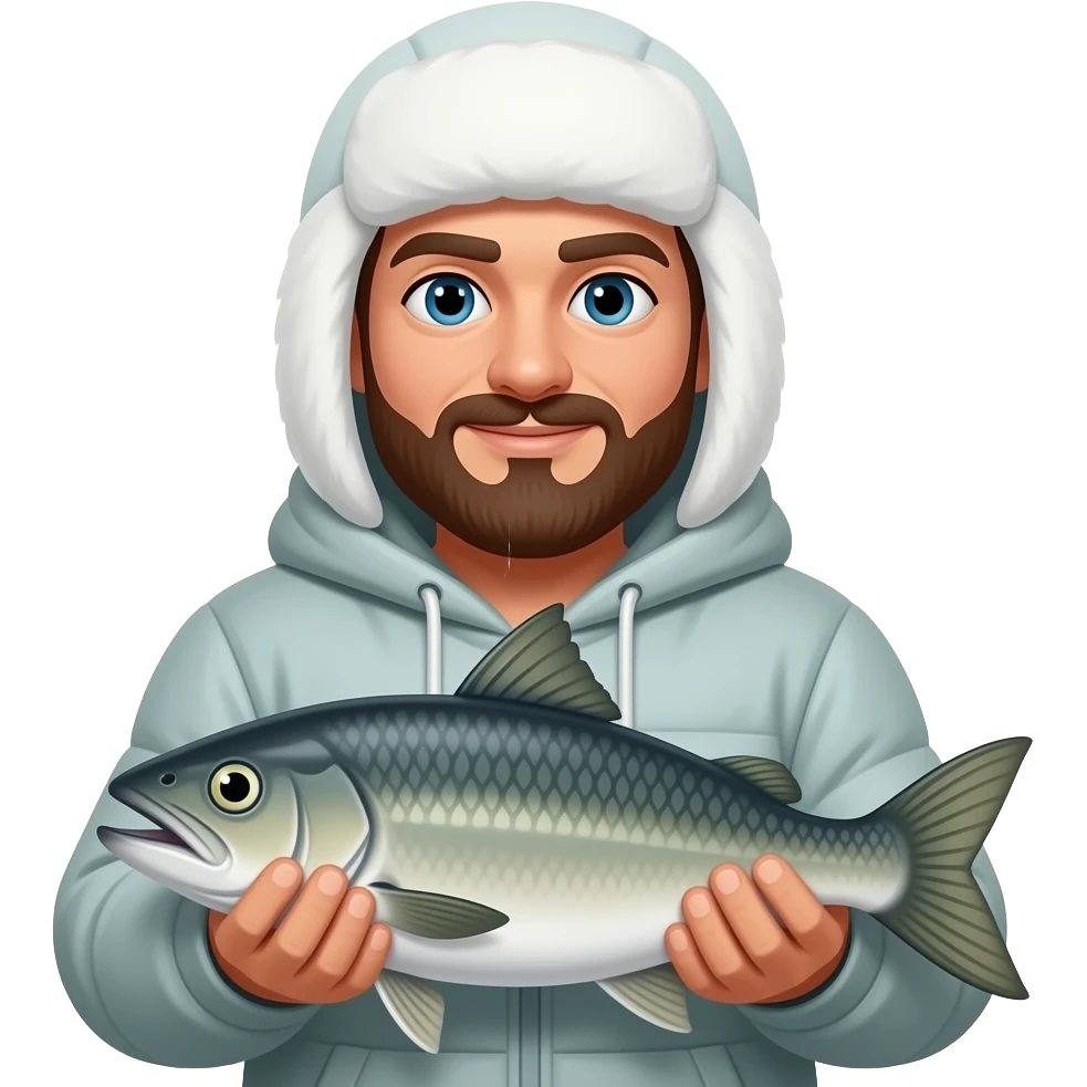 Arctic human holding fish emoji