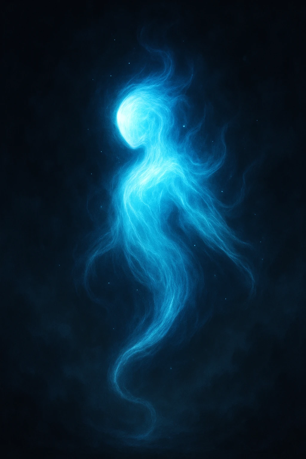 soul, ethereal glowing blue wisp, mystical, floating, soft light, fantasy emoji