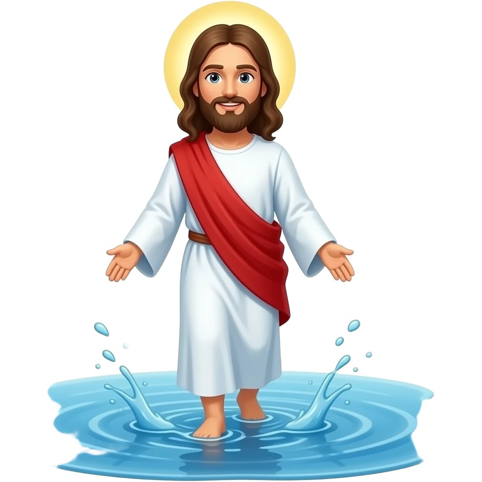 Jesus walking on water emoji