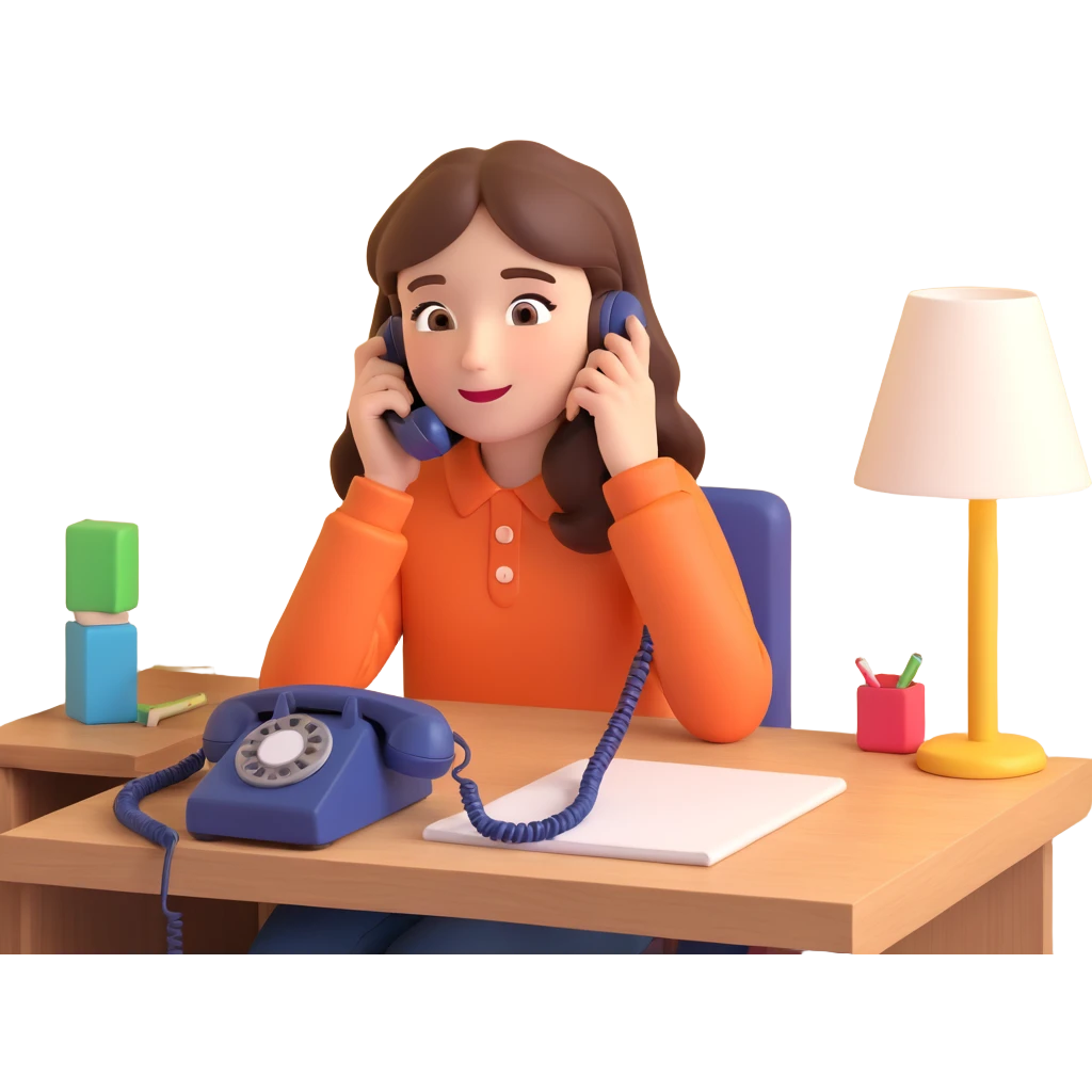 girl talking on telephone in her room emoji