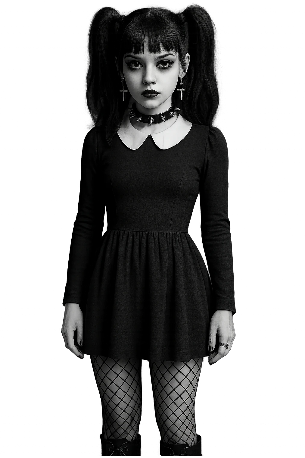 goth black white  3d  , remove background  emoji