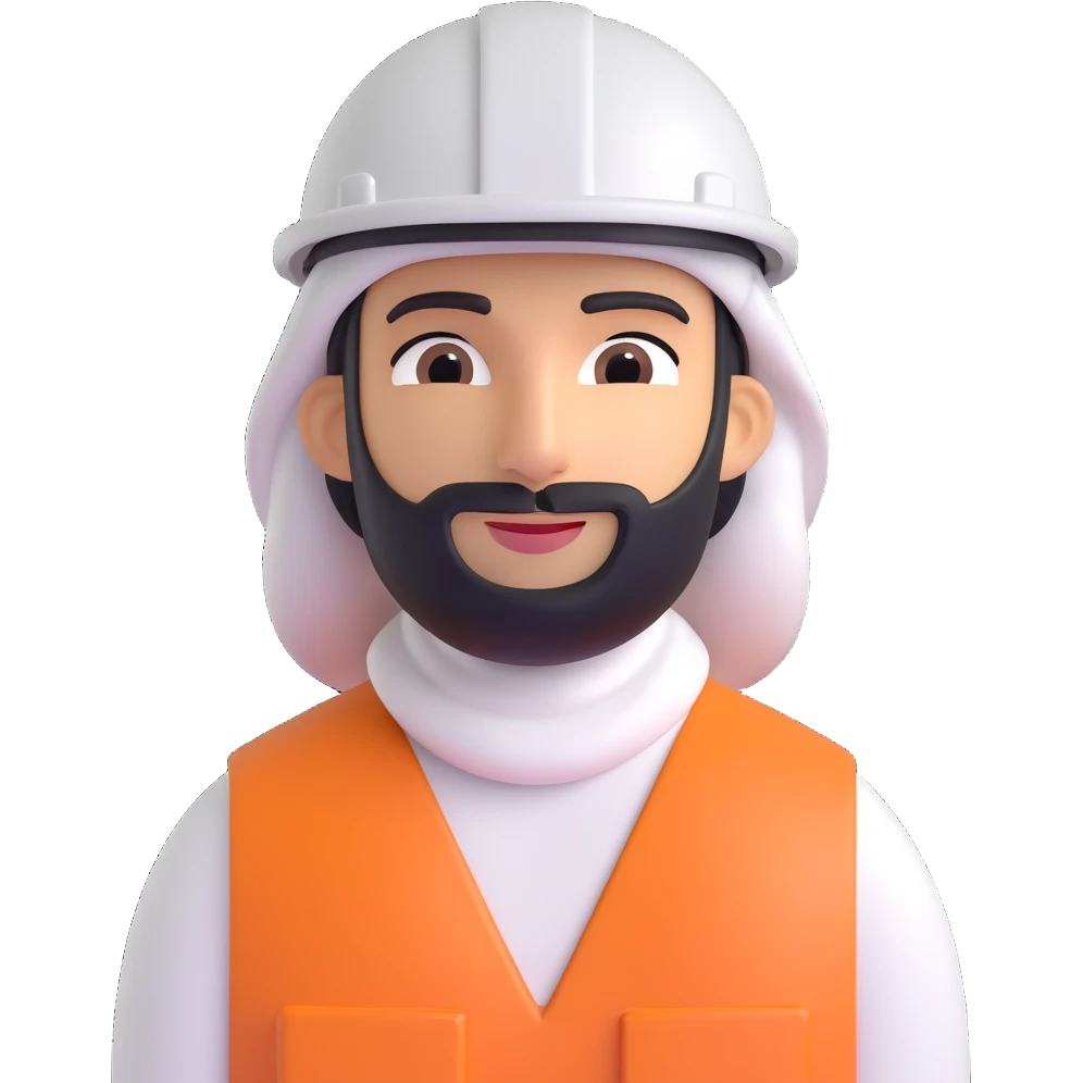Arab in a worker's helmet, full length emoji