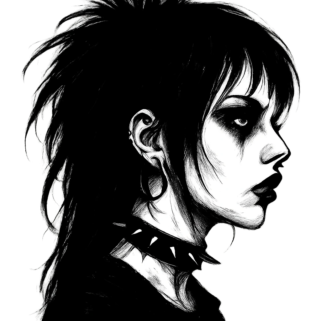 goth scary profile girl, remove background emoji