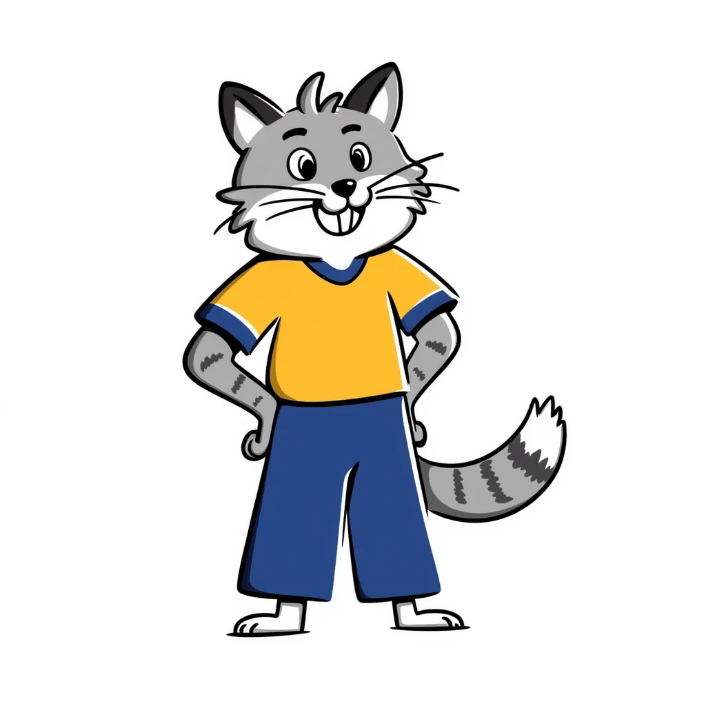 Roary the Wildcat, a friendly wildcat mascot with a big smile, blue and gold colors emoji