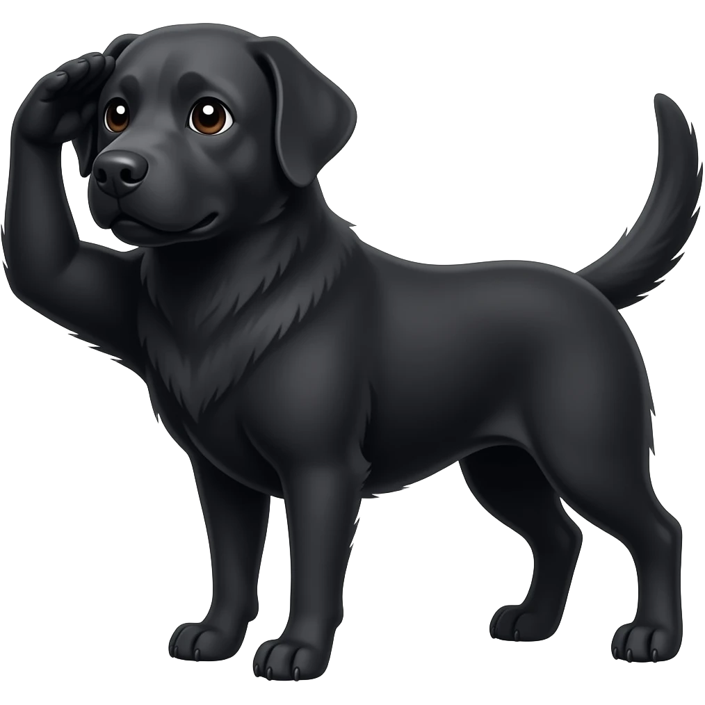 Black lab saluting emoji