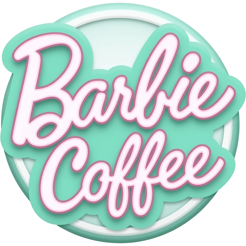 soft sign (like “Barbie Coffee”) inspired by barbie colour pallete emoji