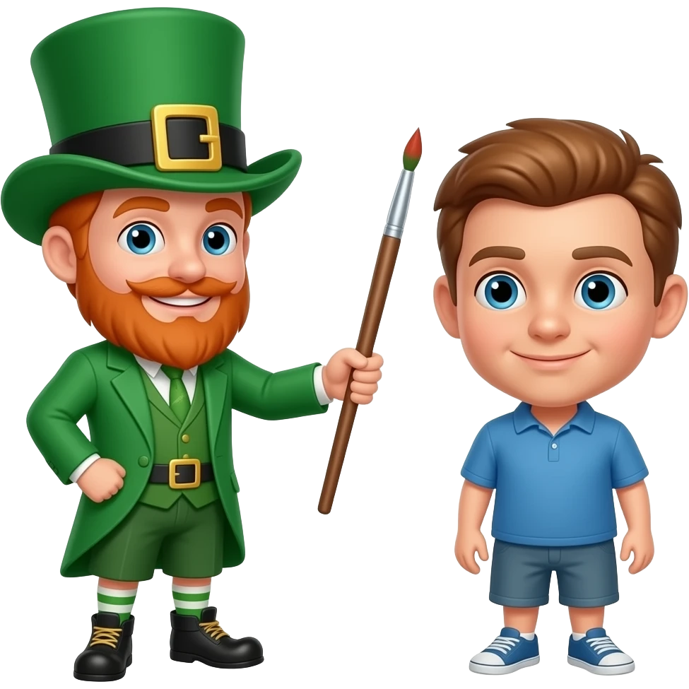 Leprechaun making fun of a small person emoji