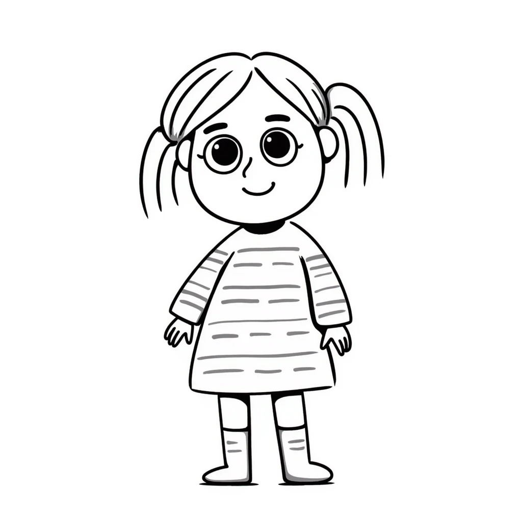 boneca, cute doll, hand drawn doodle style, playful, detailed, with soft colors, supports text but no text included emoji