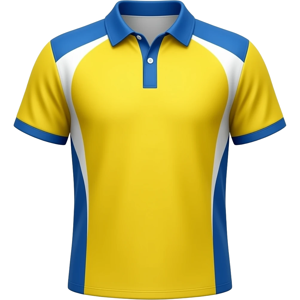 vibrant yellow blue and white color volley ball shirt emoji