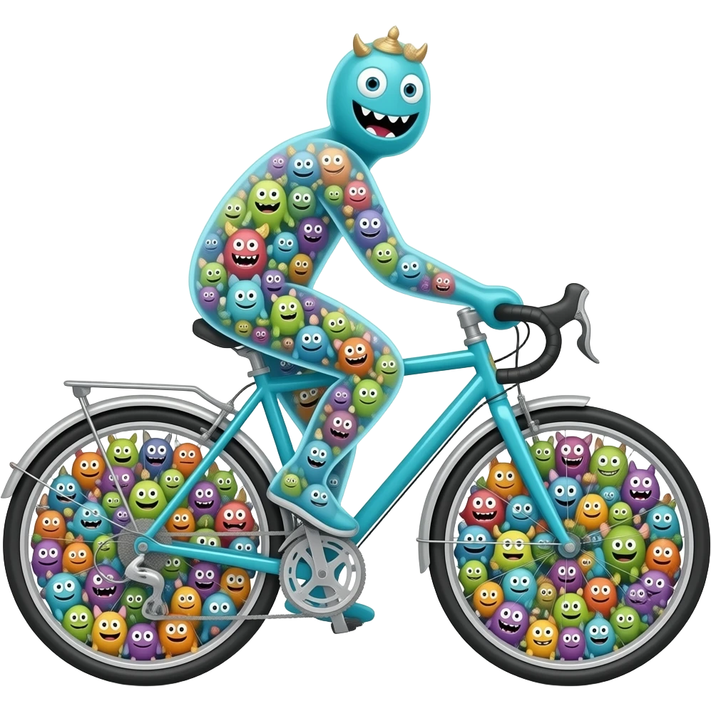 10000 Little monster in the bike emoji