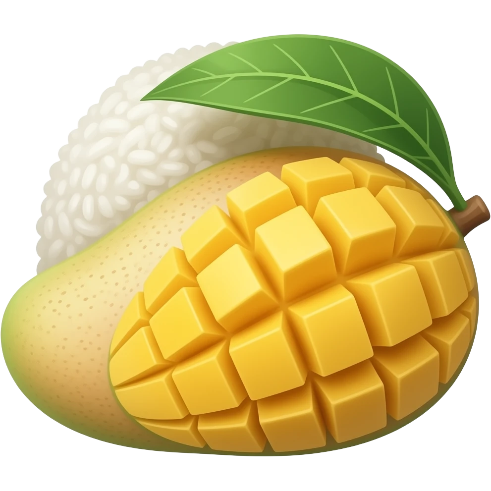 Mango sticky rice emoji