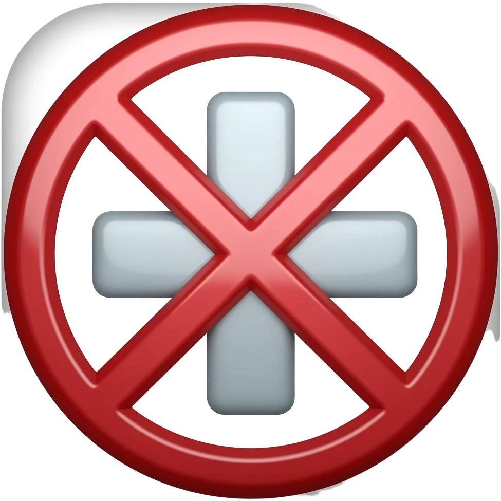 a cross indicate cannot inside a square emoji