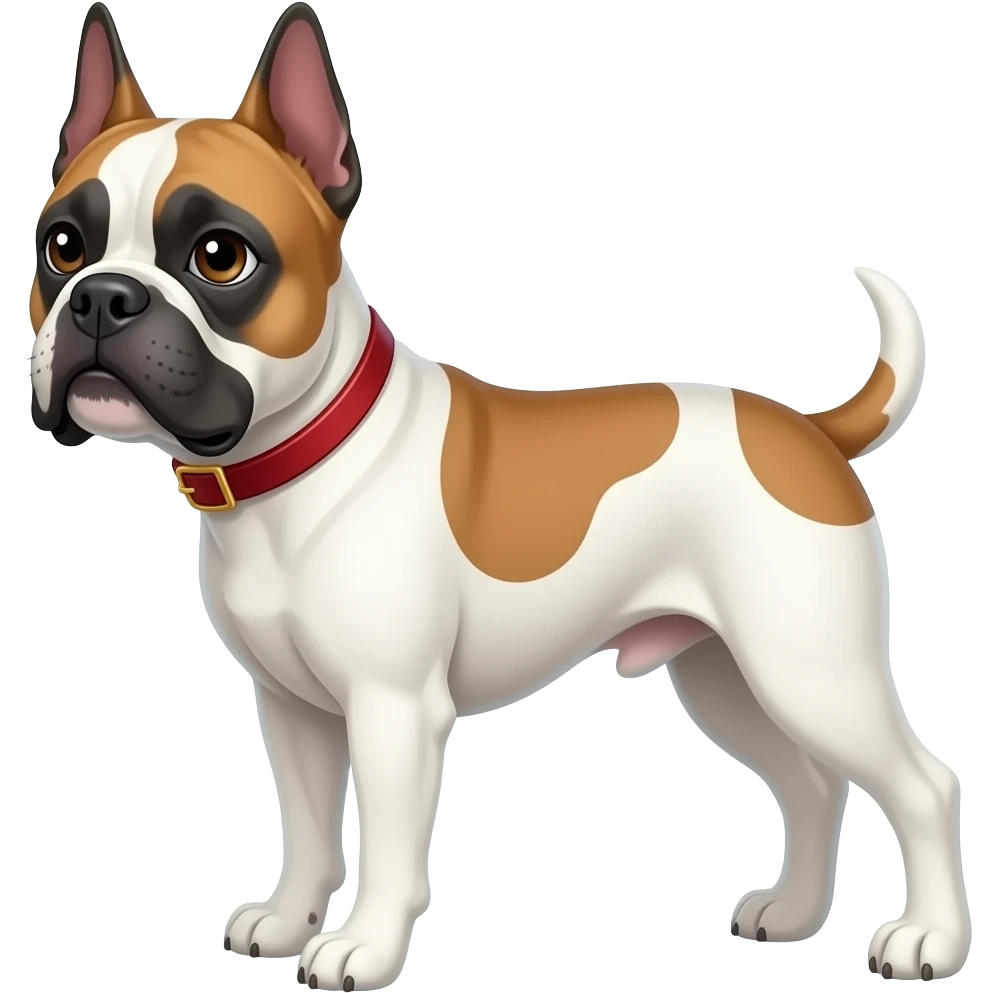 White boxer dog emoji