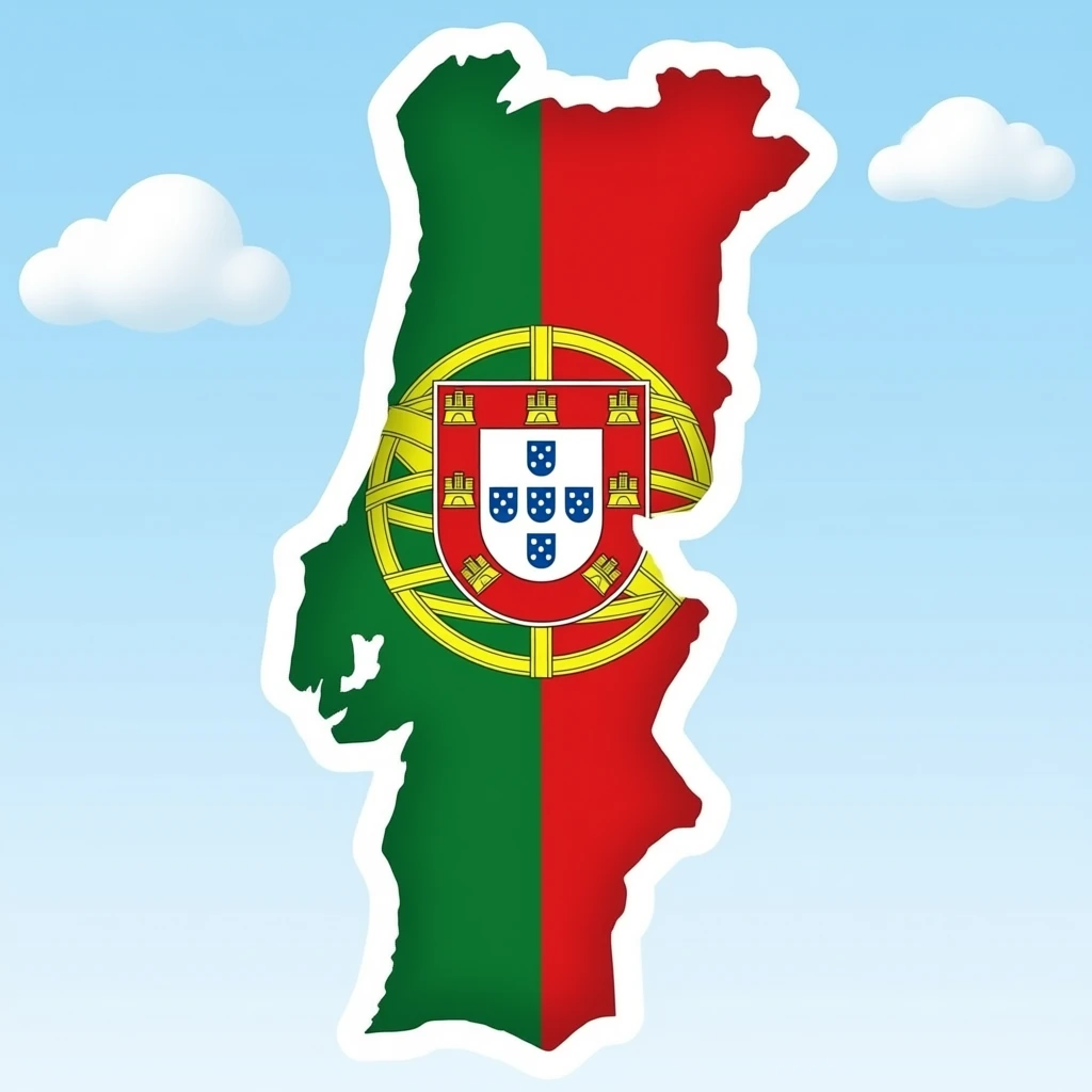 map of Portugal in the colors of the Portuguese flag emoji