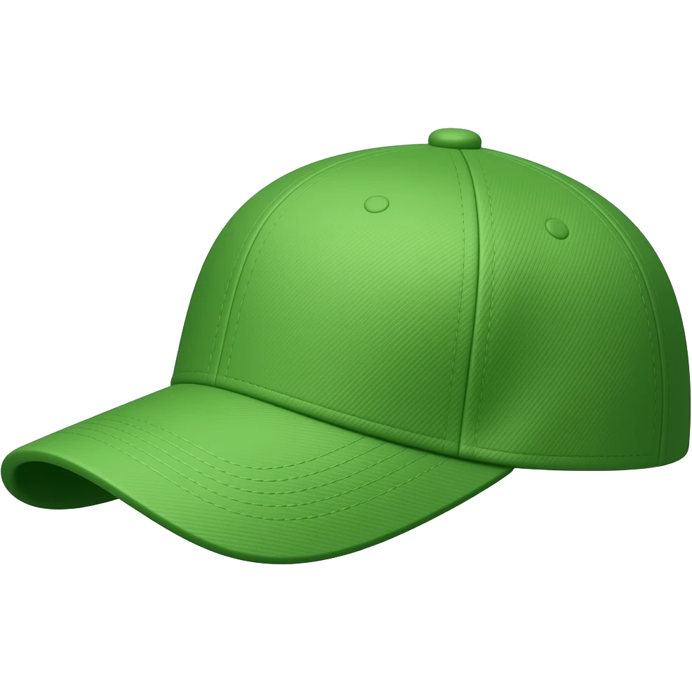 cap with  side view in vibrant green  color emoji