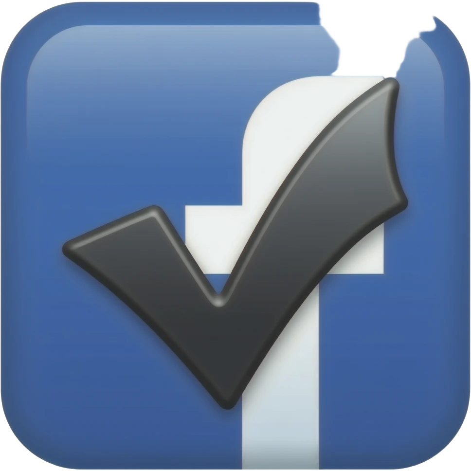 Pls create an emoji of Facebook verified black tick realistic professional emoji