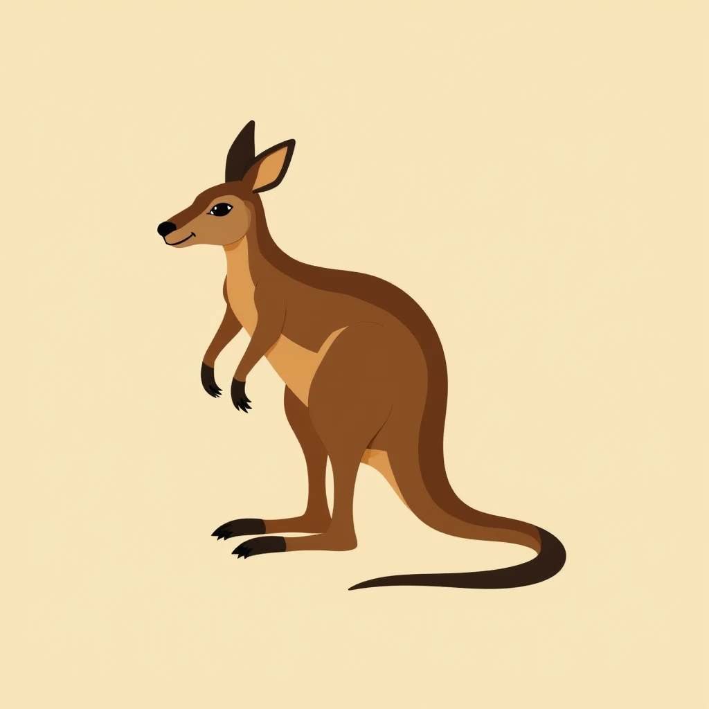 Flat design style kangaroo emoji