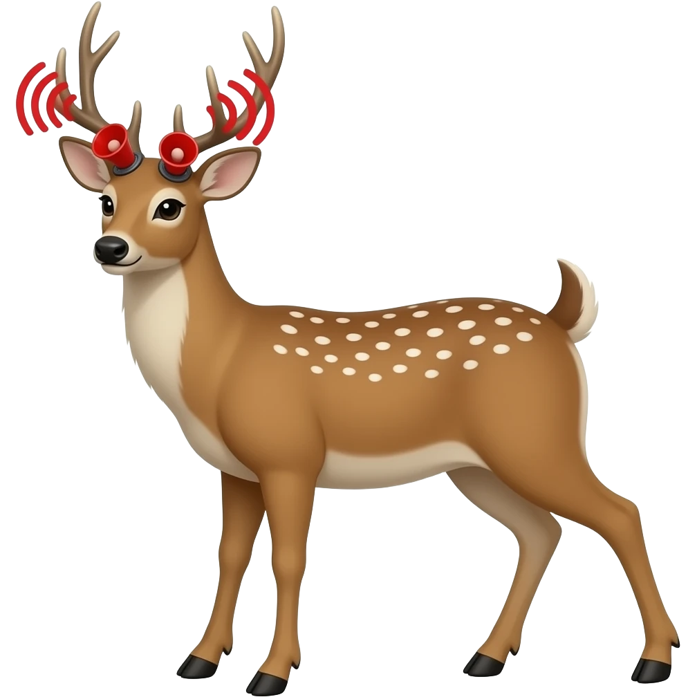 a deer with sirens around emoji