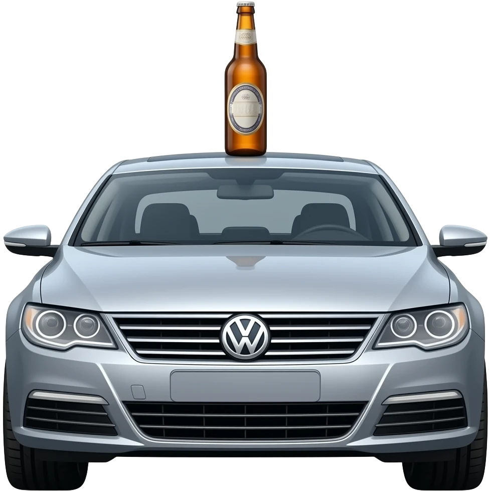 Volkswagen Passat СС 2010 with a beer bottle on the roof emoji