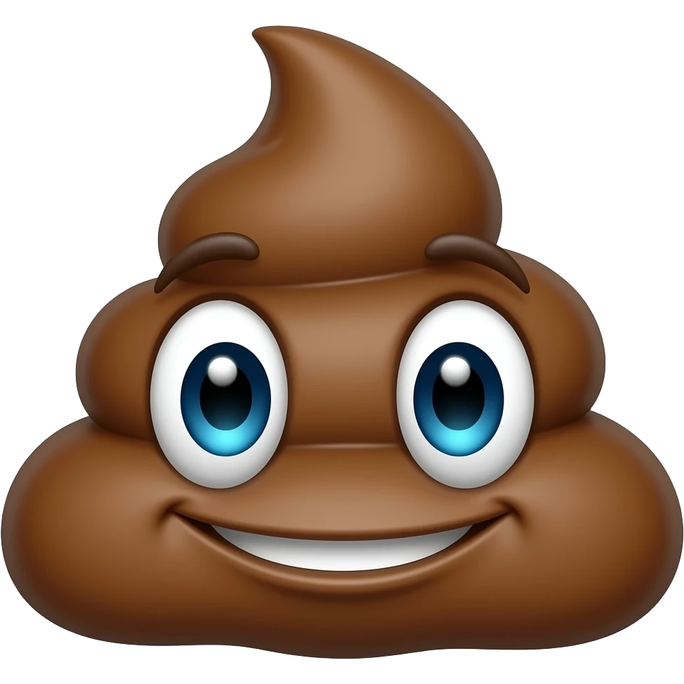poop blue eyes emoji