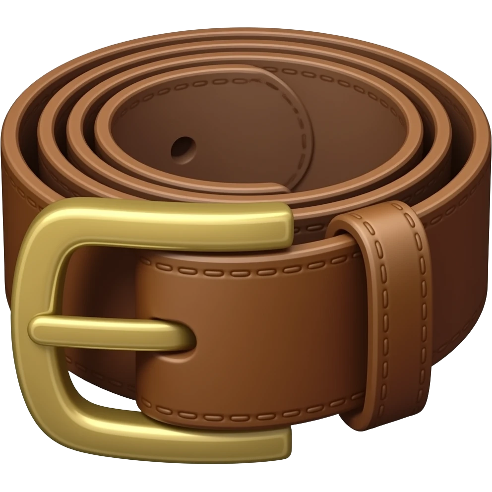 Leather belt with big girl buckle emoji