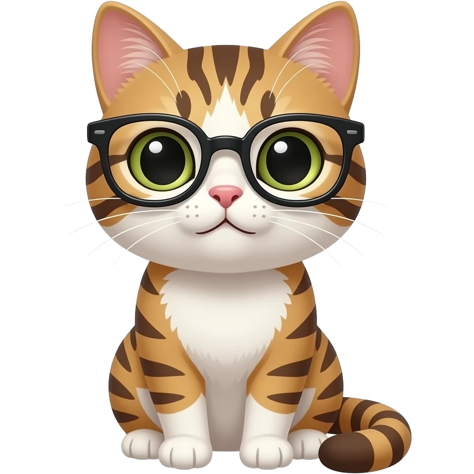 cat japan wearing glases emoji
