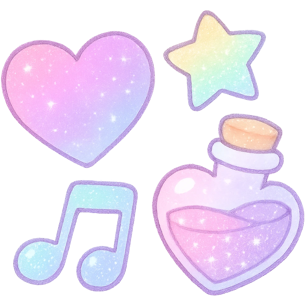 sparkly pastel random  object,  remove background emoji