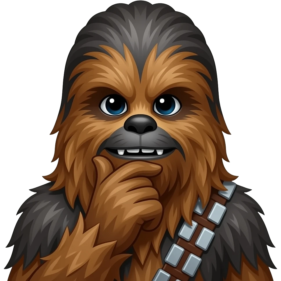 chewbacca thinking brown fur emoji