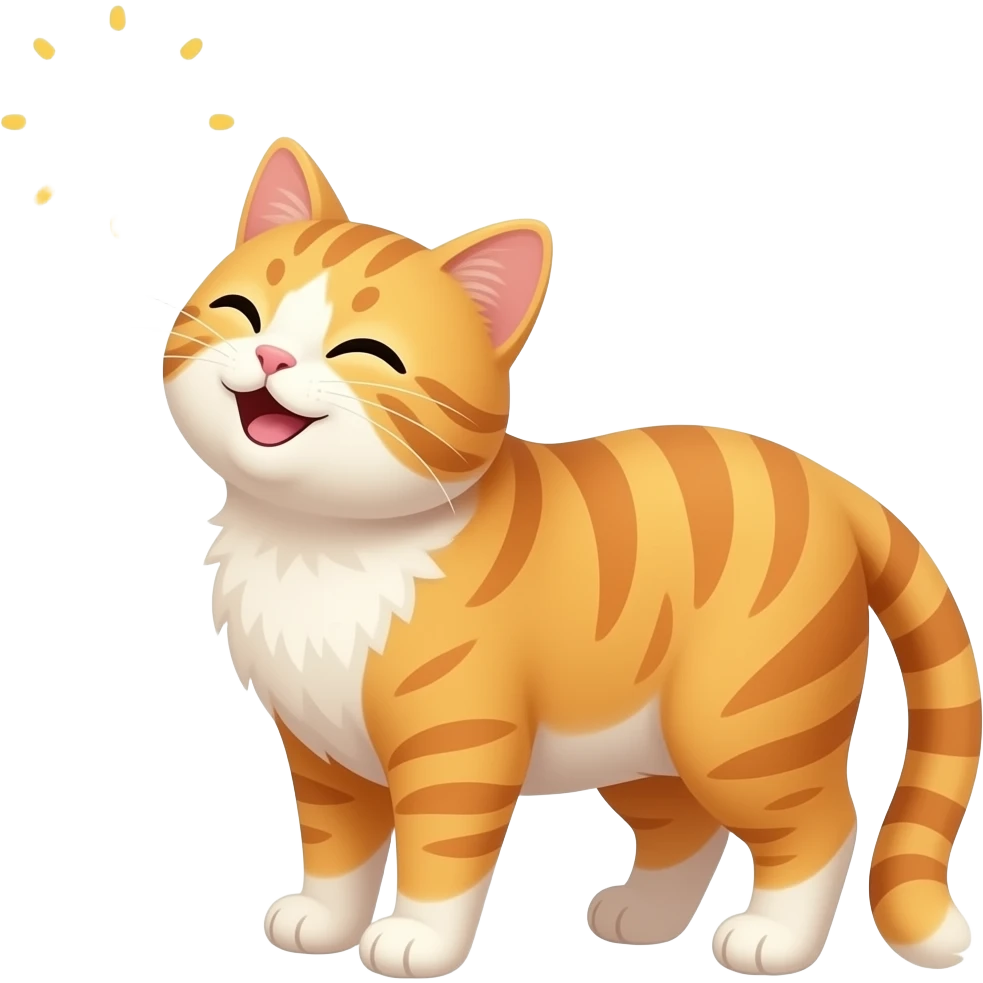 a happy cat enjoying the sunshine emoji
