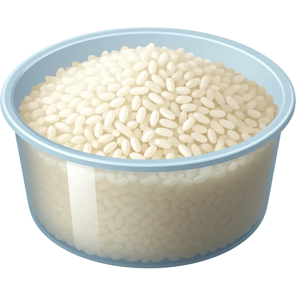 rice in a plastic bowl emoji