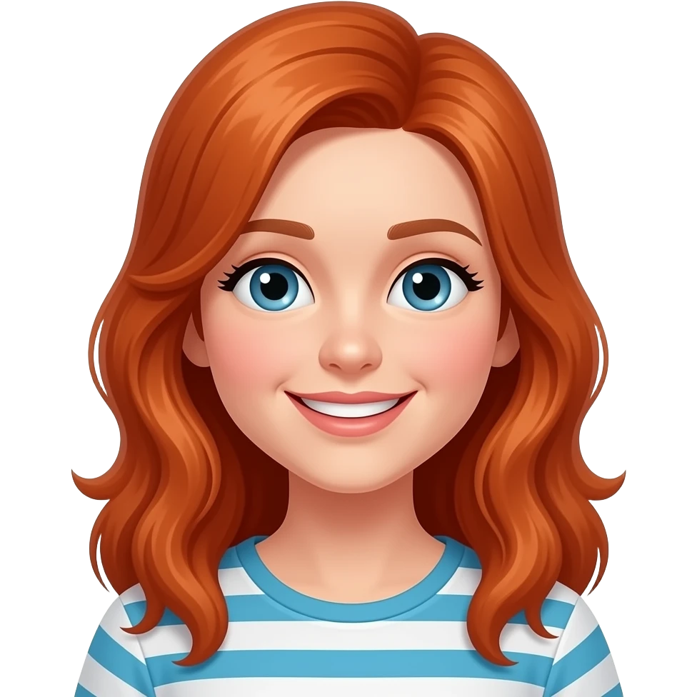red headed girl smiling emoji