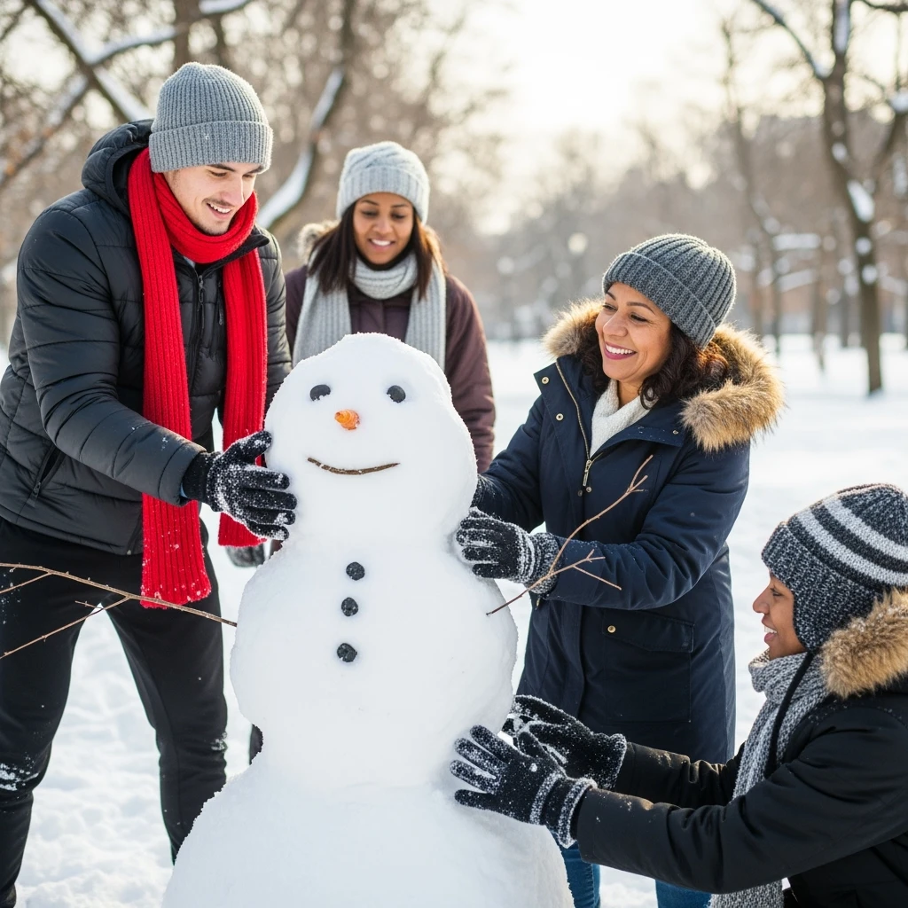 people making a snowman emoji