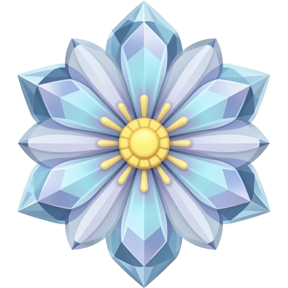 Crystal light magical flower emoji