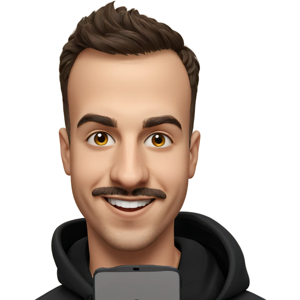 smiling male with mustache emoji