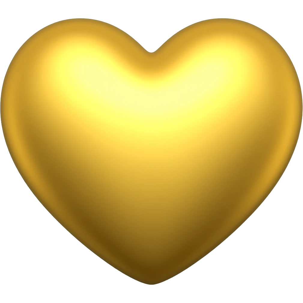 a gold heart, but really gold, not yellow emoji