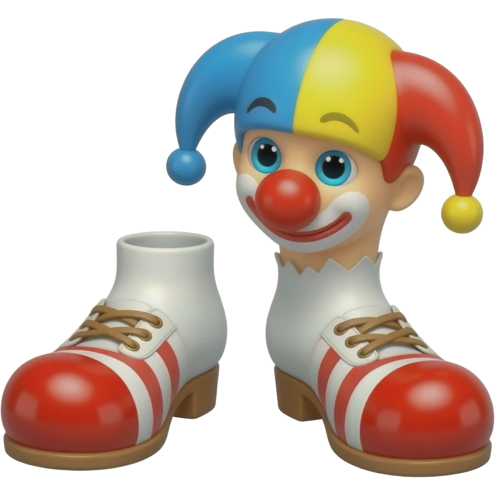 White toes with red toenails ripping of clown shoes emoji