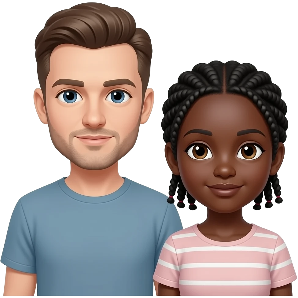 White man with black ugandan girl emoji