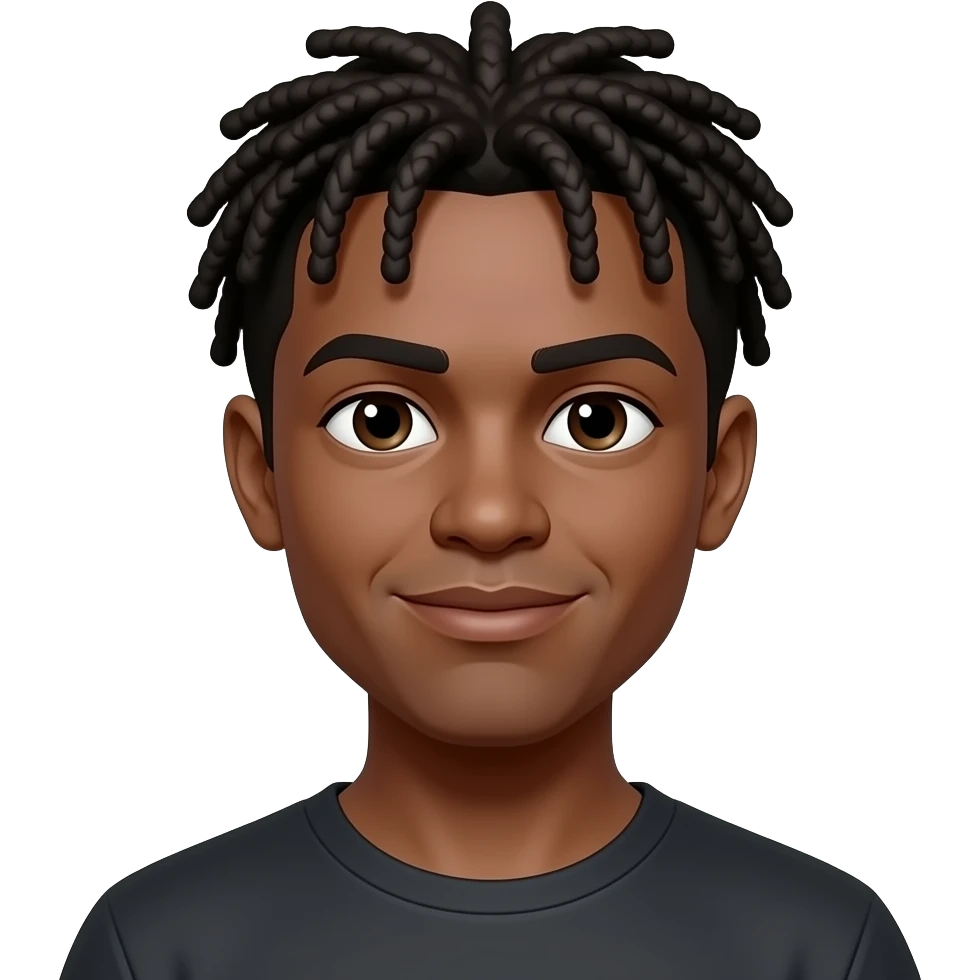 Black with short dreads emoji