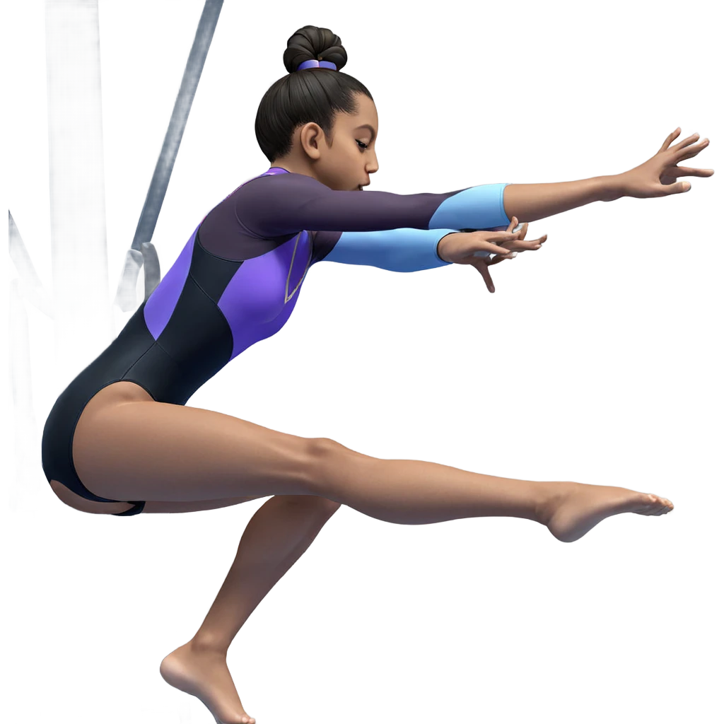 gymnast in leotard sitting emoji