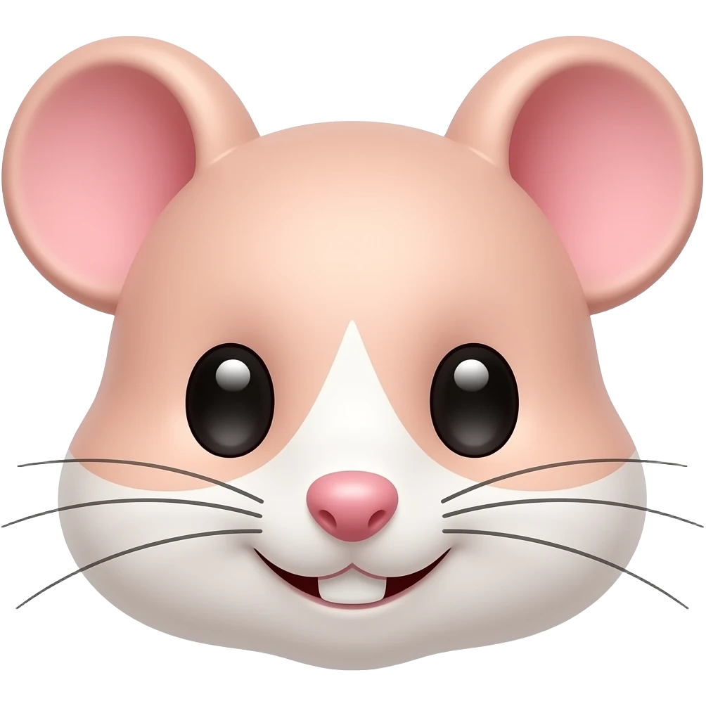 Cute Light pink baby mouse face emoji