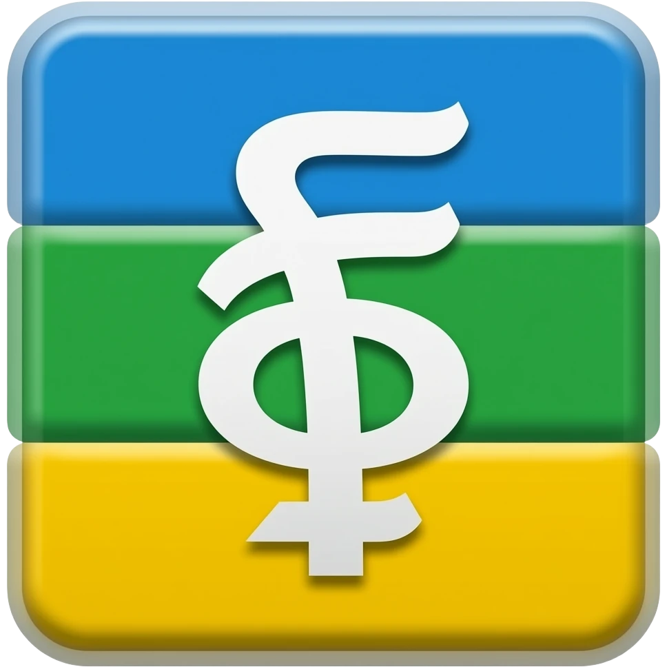 Haut bleu millieu vert bas jaune signe ⵣ emoji