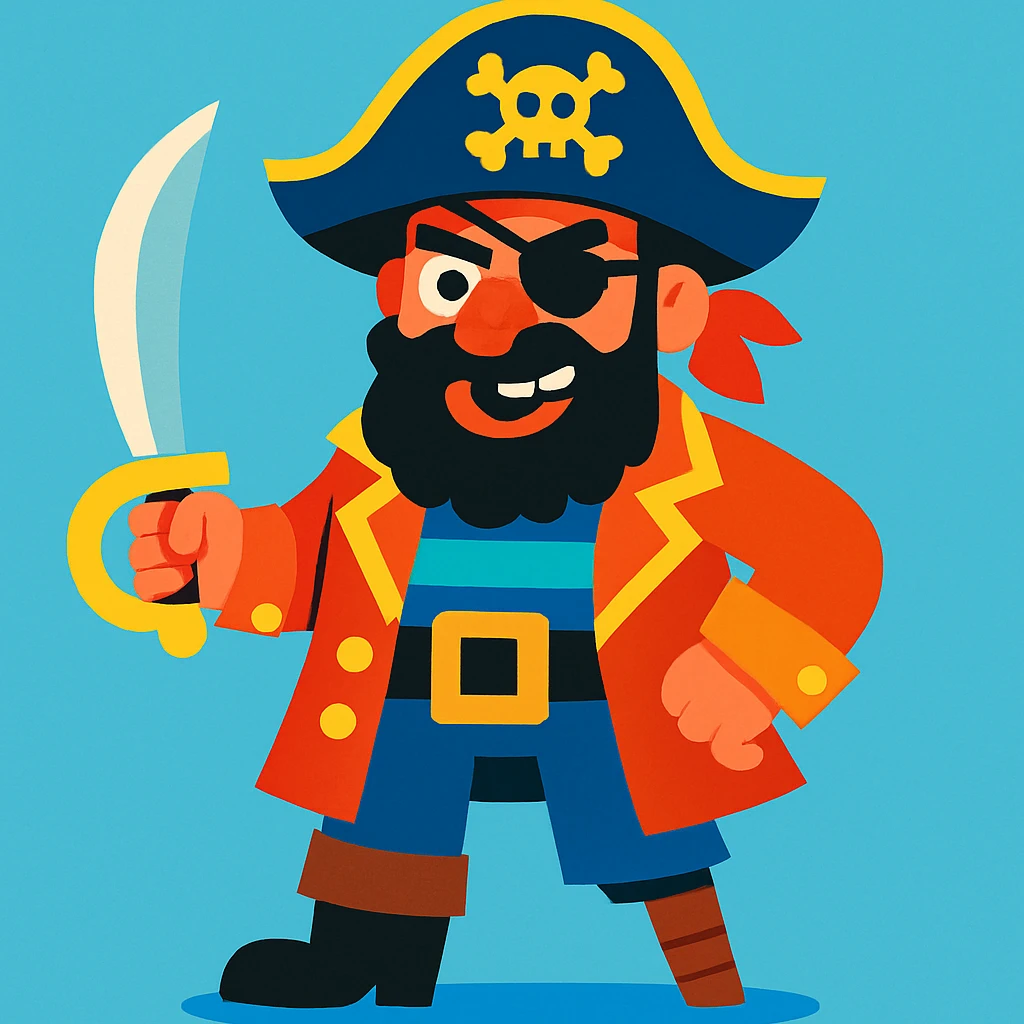 pirate, vibrant cartoon style emoji
