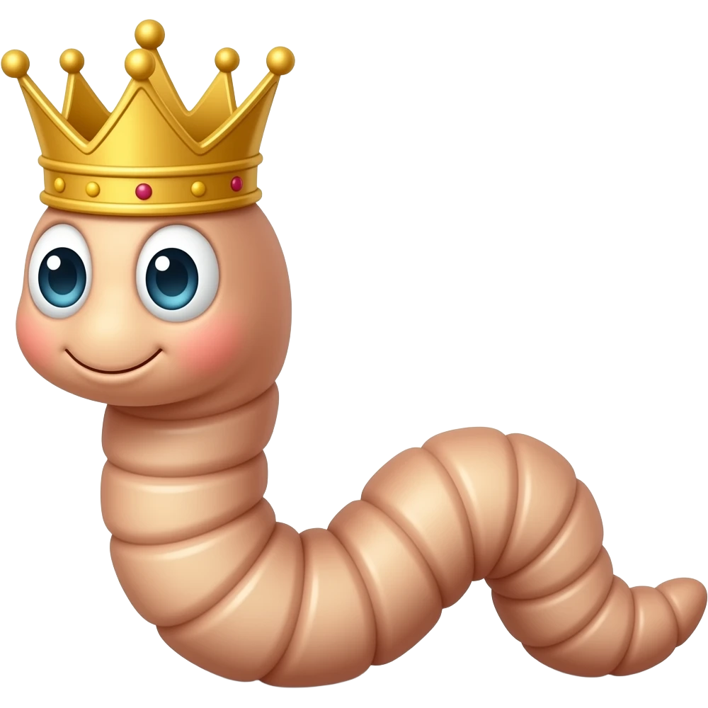 Worm with a crown on emoji