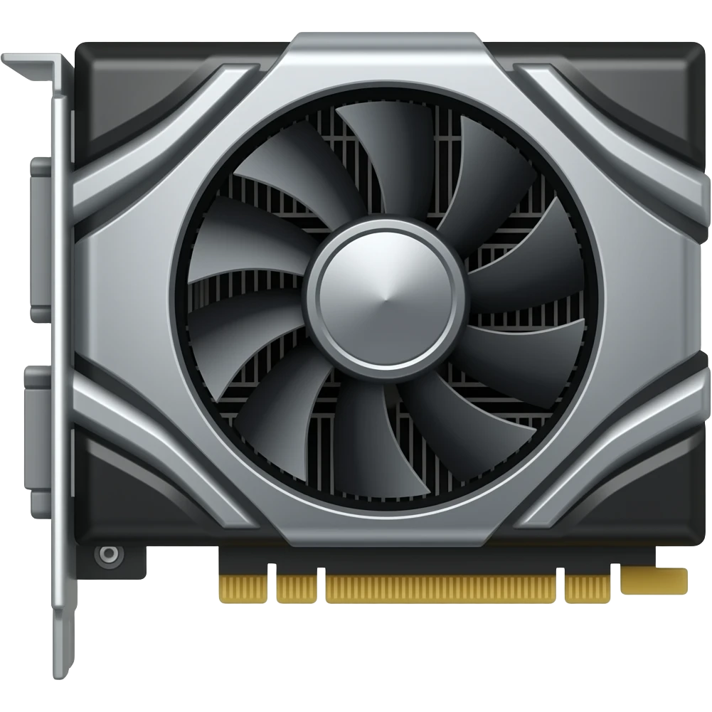 high-end GPU 3d rectangular video card emoji