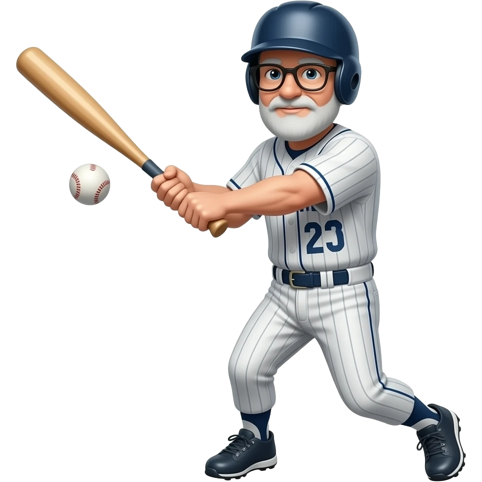 Old man hitting homerun emoji