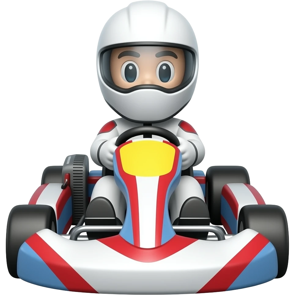 Smiley sur un mini karting emoji