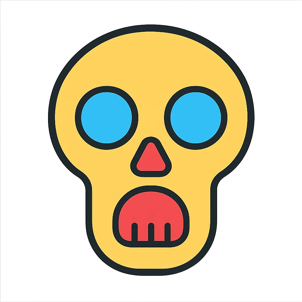 surprised skull emoji, expressive face emoji