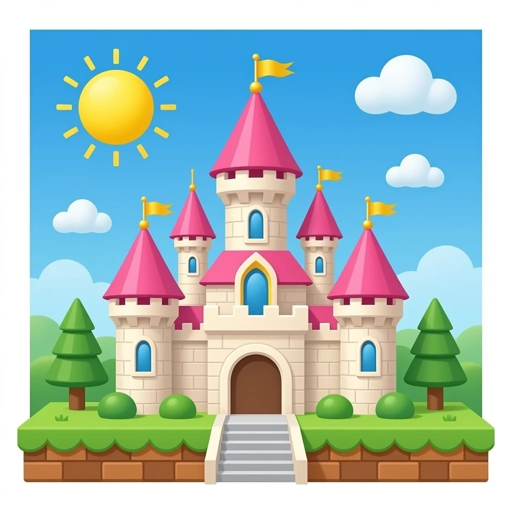 Princess Peach's Castle (from Mario 64) without background emoji